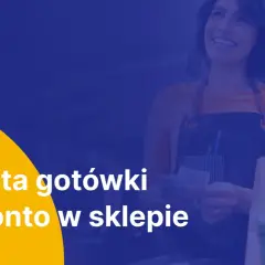 Uśmiechnięta sprzedawczyni liczy pieniądze. Wygodna wpłata gotówki na konto w sklepie.