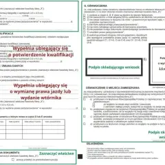 Wniosek o uzasadnienie wyroku, w którym osoba ubiega się o wydanie wtórnika prawa jazdy lub wymianę dokumentu.