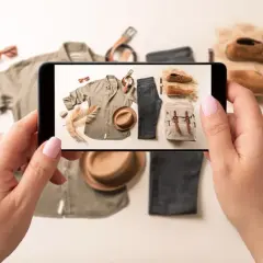 Robię zdjęcie męskiej stylizacji na Vinted. Zastanawiam się, ile można zarobić na Vinted bez podatku, sprzedając ubrania i dodatki.