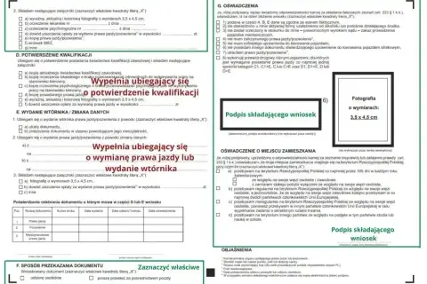 Wniosek o uzasadnienie wyroku, w którym osoba ubiega się o wydanie wtórnika prawa jazdy lub wymianę dokumentu.
