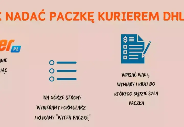 Jak zamówić kuriera DHL? Kliknij na stronę AlleKurier, wybierz formularz, wpisz wagę, wymiary i kraj. Przesyłki zagraniczne nawet o 70% taniej!