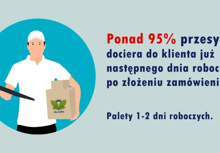 Kurier Poczty Polskiej z paczką i tabletem. Ponad 95% przesyłek dociera następnego dnia roboczego.