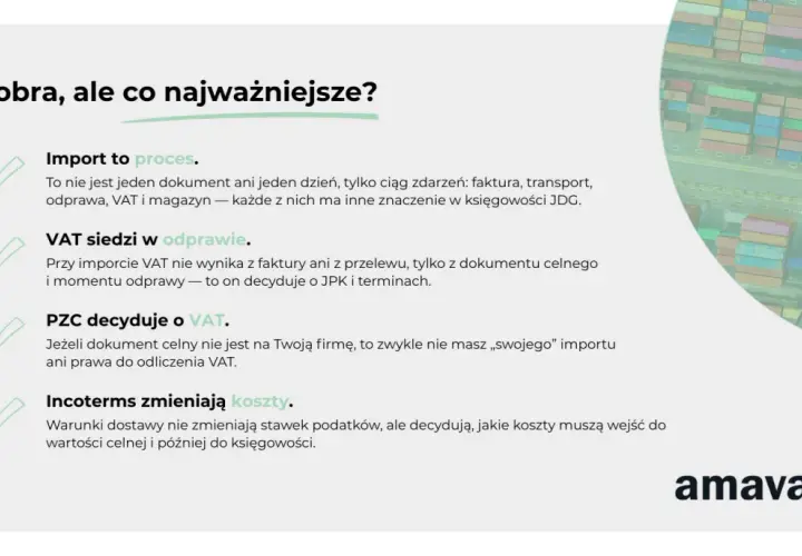 Jak zapłacić cło za paczkę? Import to proces, VAT siedzi w odprawie, PZC decyduje o VAT, Incoterms zmieniają koszty.