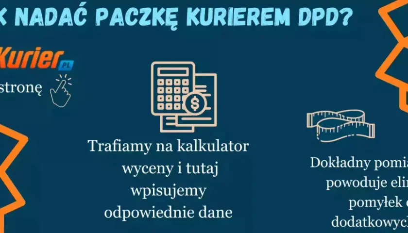 Jak nadać paczkę kurierem DPD? Wejdź na stronę AlleKurier, użyj kalkulatora wyceny i podaj dane. Dokładny pomiar paczki to klucz do uniknięcia błędów i dodatkowych opłat za dpd za pobraniem.