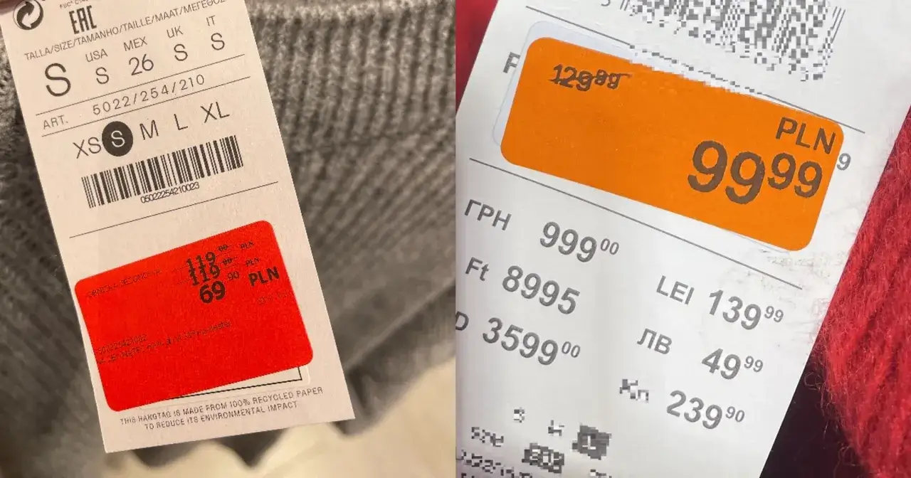 Metka z metki Zary informuje o cenie 69 PLN. Nie ma informacji o tym, ile dni na zwrot.